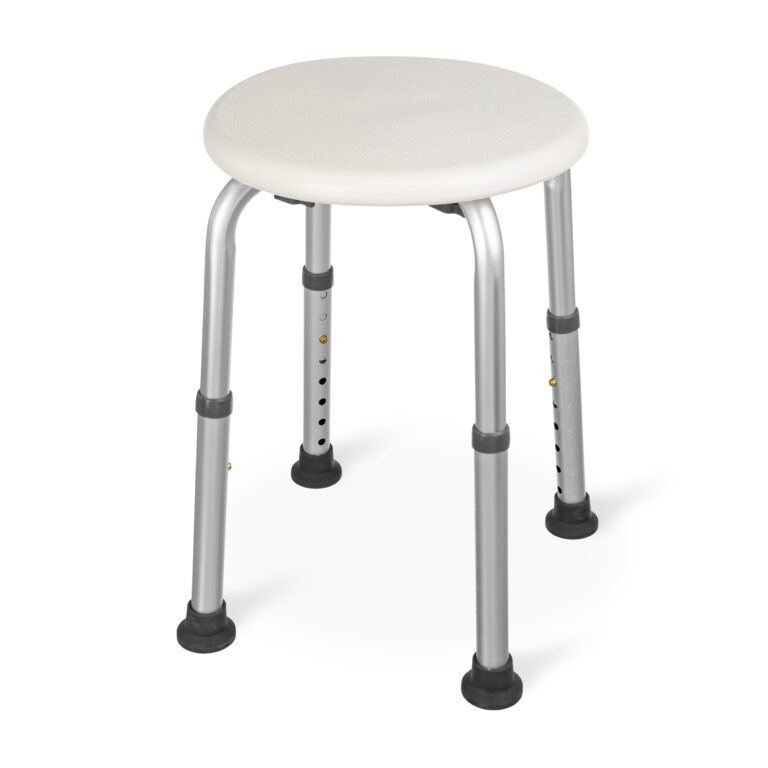 Taboret prysznicowy okrągły z systemem ułatwiającym montaż - model TGR-R KP-O 3432